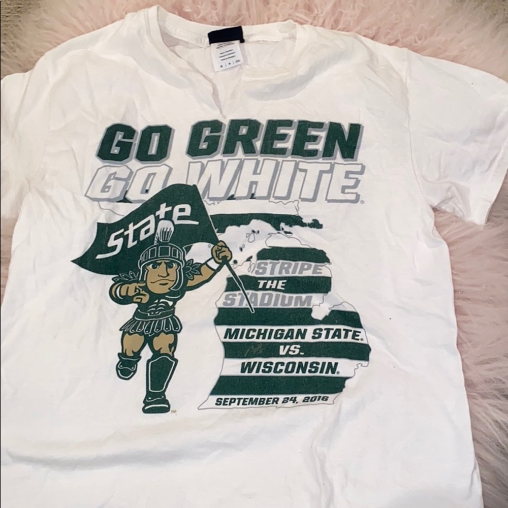 go blue go white tee